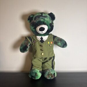 Build A Bear Camo Camouflage Military Bear Boxer Bear 18" Plush Army Teddy